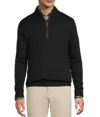 Hart Schaffner Marx Big & Tall Quarter Zip Merino Wool Sweater