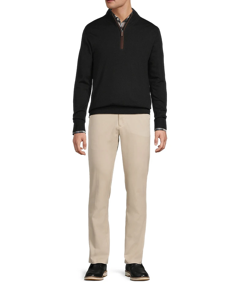 Hart Schaffner Marx Big & Tall Quarter Zip Merino Wool Sweater
