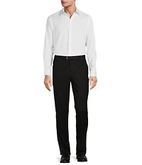 Hart Schaffner Marx Chicago Classic Fit Black Pre-Tailored Flat Front Super Stretch Dress Pants