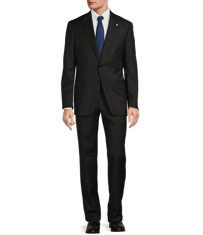 Hart Schaffner Marx Chicago Classic Fit Flat Front Fancy Pattern Wool 2-Piece Suit
