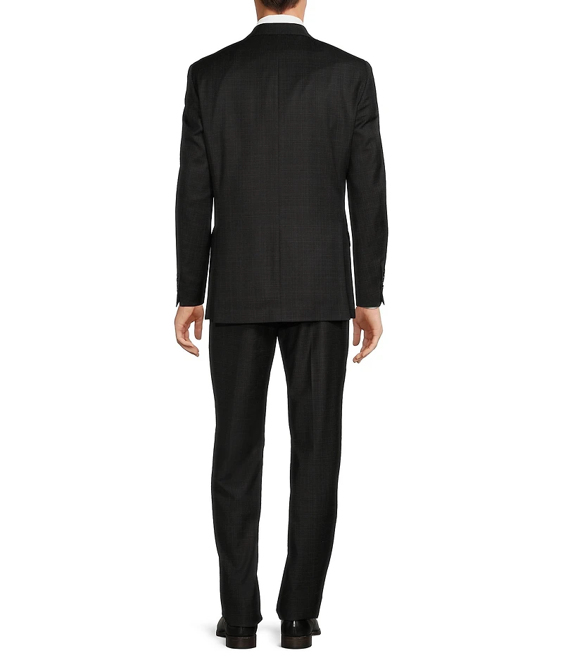Hart Schaffner Marx Chicago Classic Fit Flat Front Fancy Pattern Wool 2-Piece Suit