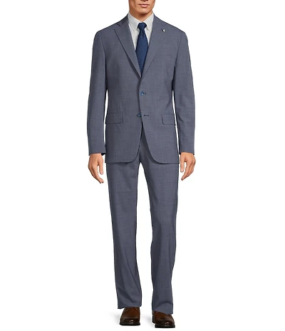 Hart Schaffner Marx Chicago Classic Fit Flat Front Fancy Pattern Wool 2-Piece Suit