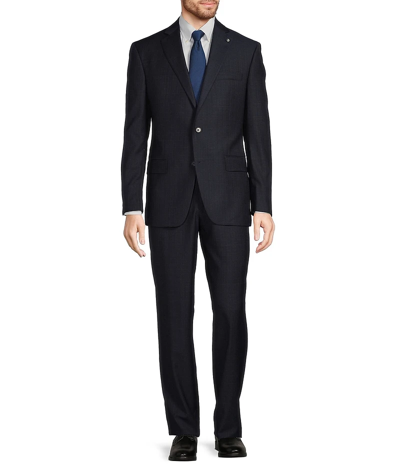 Hart Schaffner Marx Chicago Classic Fit Flat Front Fancy Pattern Wool 2-Piece Suit