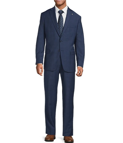 Hart Schaffner Marx Chicago Classic Fit Flat Front Plaid 2-Piece Suit