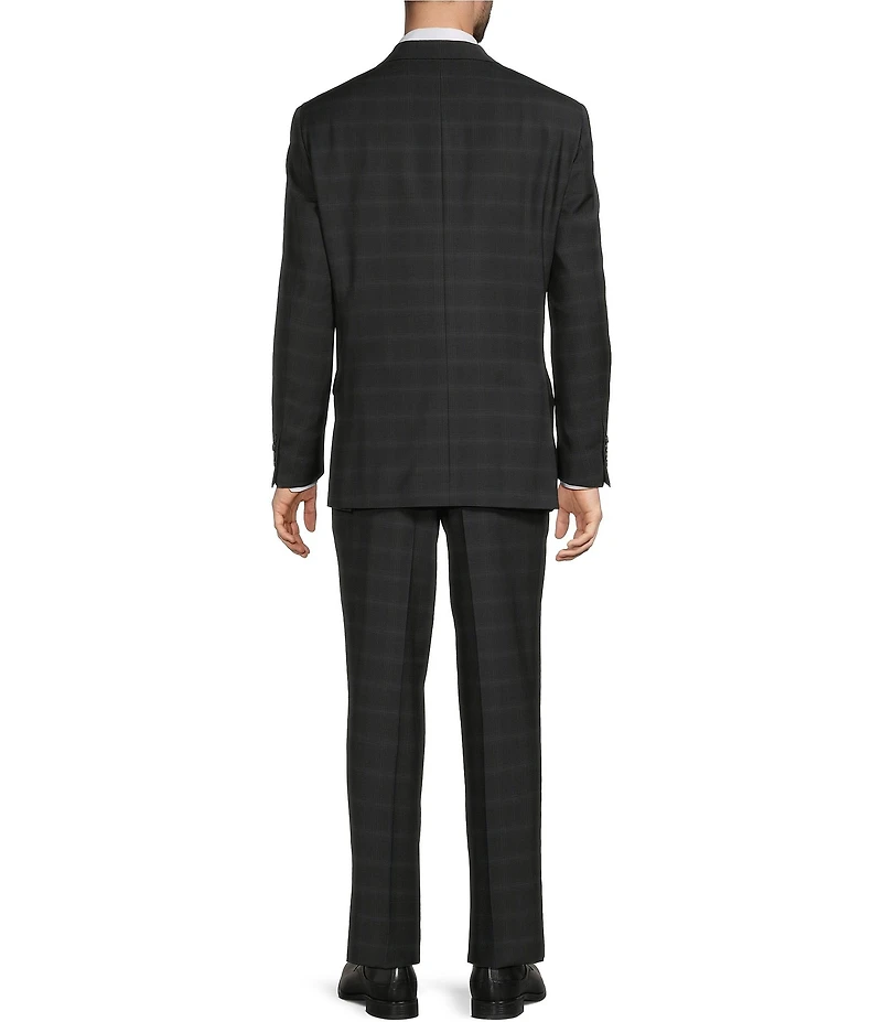 Hart Schaffner Marx Chicago Classic Fit Flat Front Plaid 2-Piece Suit