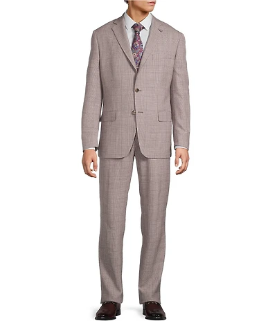 Hart Schaffner Marx Chicago Classic Fit Flat Front Plaid 2-Piece Suit