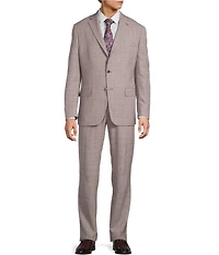 Hart Schaffner Marx Chicago Classic Fit Flat Front Plaid 2-Piece Suit