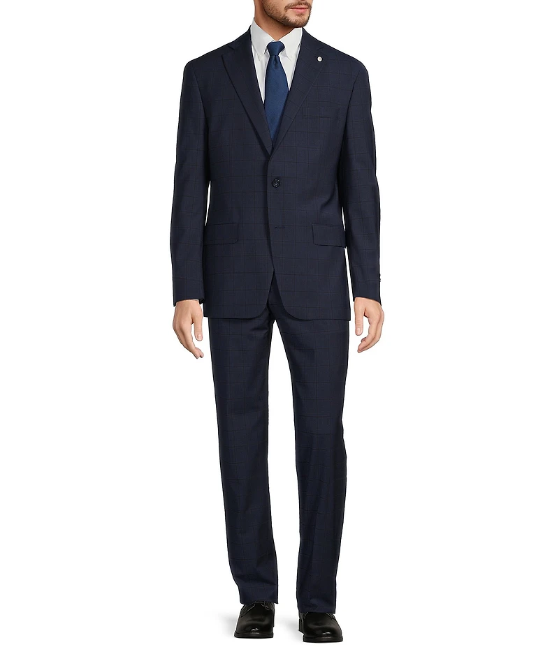 Hart Schaffner Marx Chicago Classic Fit Flat Front Plaid Pattern 2-Piece Suit