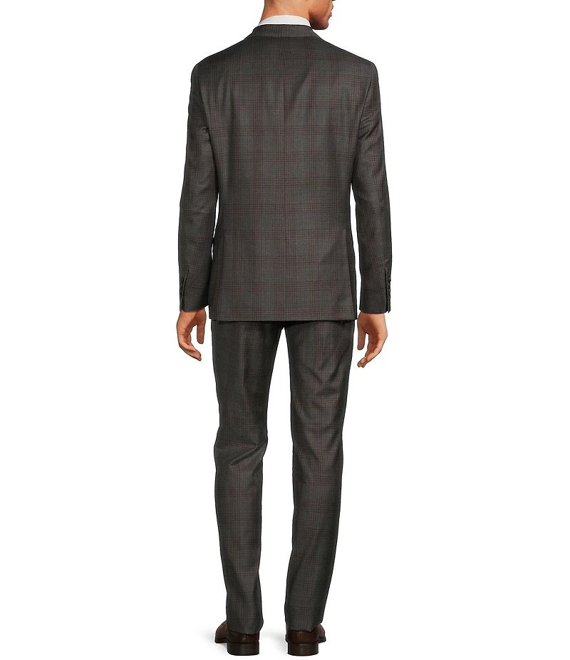 Hart Schaffner Marx Chicago Classic Fit Flat Front Multi Plaid Pattern 2-Piece Suit