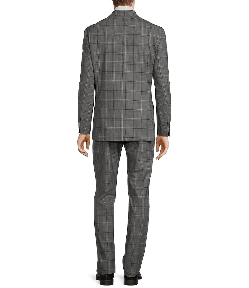 Hart Schaffner Marx Chicago Classic Fit Flat Front Plaid Pattern 2-Piece Suit