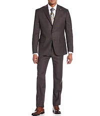 Hart Schaffner Marx Chicago Classic Fit Flat Front Plaid Print 2-Piece Suit