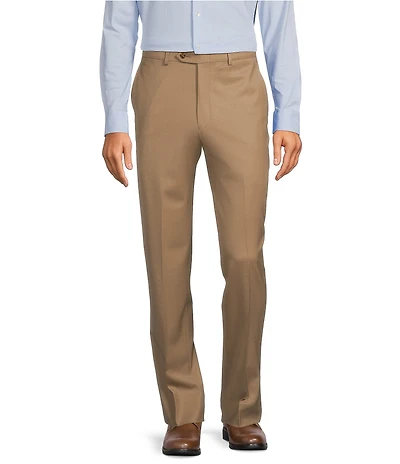 Hart Schaffner Marx Chicago Classic Fit Tan Pre-Tailored Flat Front Super Stretch Dress Pants
