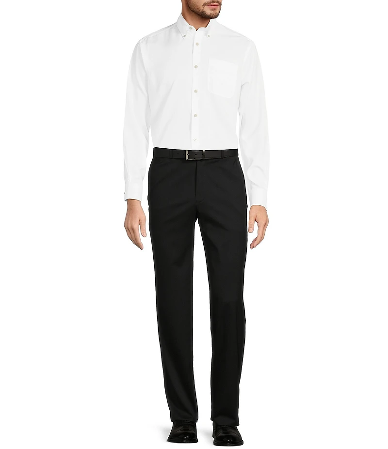 Hart Schaffner Marx Classic Fit Flat Front Solid Dress Pants