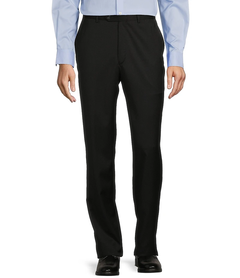 Hart Schaffner Marx Chicago Classic Fit Flat Front Solid Pattern Dress Pants