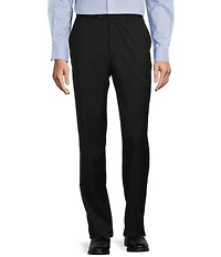 Hart Schaffner Marx Chicago Classic Fit Flat Front Solid Pattern Dress Pants