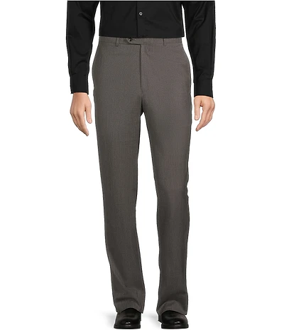 Hart Schaffner Marx Chicago Classic Fit Grey Pre-Tailored Flat Front Super Stretch Dress Pants