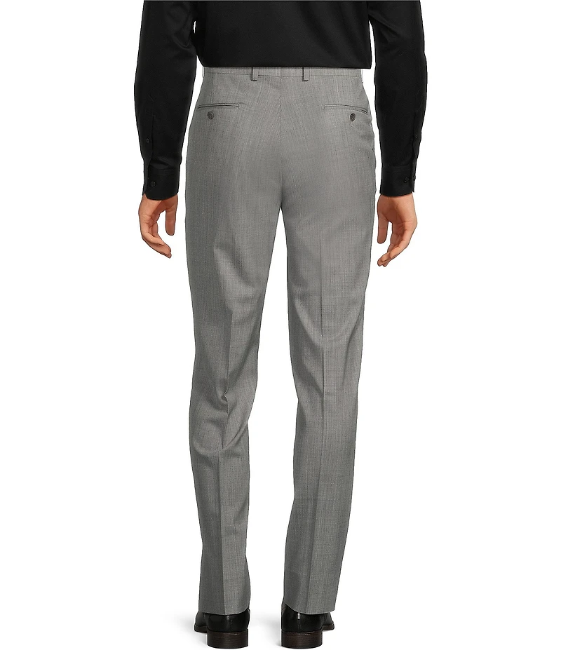 Hart Schaffner Marx Chicago Classic Fit Light Grey Pre-Tailored Flat Front Super Stretch Dress Pants