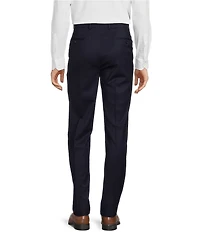 Hart Schaffner Marx Chicago Classic Fit Navy Pre-Tailored Flat Front Super Stretch Dress Pants