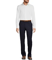 Hart Schaffner Marx Chicago Classic Fit Navy Pre-Tailored Flat Front Super Stretch Dress Pants