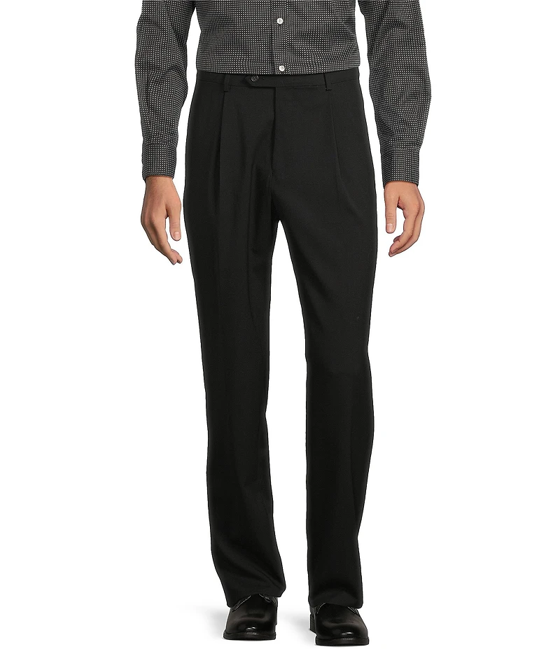 Hart Schaffner Marx Chicago Classic Fit Pleat Solid Dress Pants