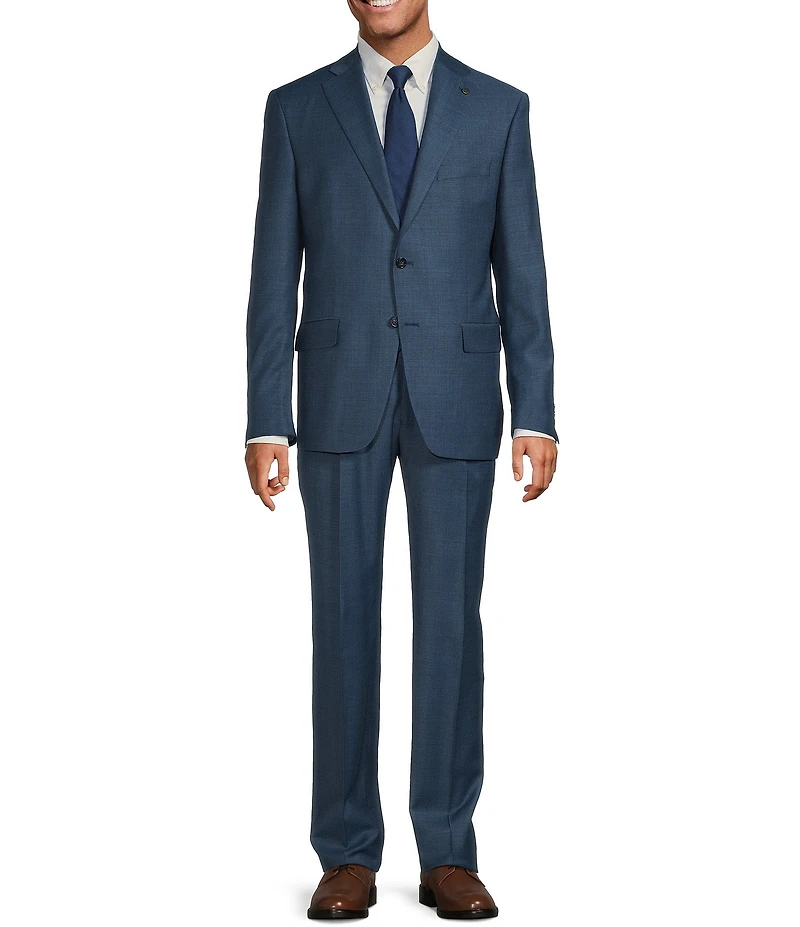 Hart Schaffner Marx Chicago Classic Fit Pleated Front Fancy Solid 2-Piece Suit