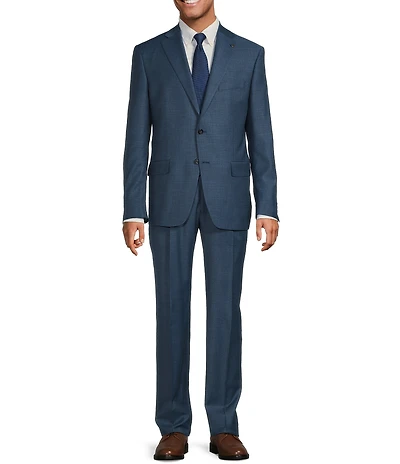 Hart Schaffner Marx Chicago Classic Fit Pleated Front Fancy Solid 2-Piece Suit