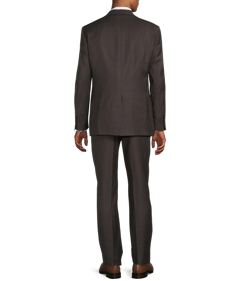 Hart Schaffner Marx Chicago Classic Fit Pleated Plaid Print 2-Piece Suit