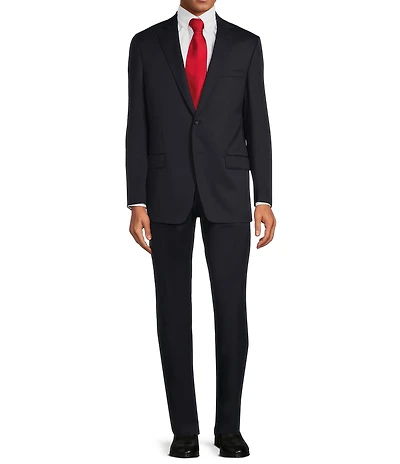 Hart Schaffner Marx New York Modern Fit Flat Front Performance 2-Piece Wool Blend Suit