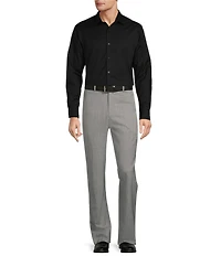 Hart Schaffner Marx New York Modern Fit Light Grey Pre-Tailored Flat Front Super Stretch Solid Dress Pants
