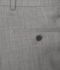 Hart Schaffner Marx New York Modern Fit Light Grey Pre-Tailored Flat Front Super Stretch Solid Dress Pants