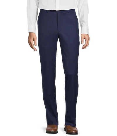Hart Schaffner Marx New York Modern Fit Pre-Tailored Flat Front Super Stretch Solid Dress Pants