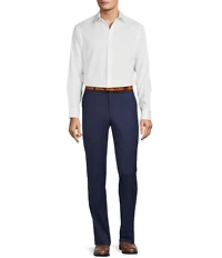 Hart Schaffner Marx New York Modern Fit Pre-Tailored Flat Front Super Stretch Solid Dress Pants