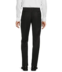 Hart Schaffner Marx New York Modern Fit Charcoal Pre-Tailored Flat Front Super Stretch Solid Dress Pants