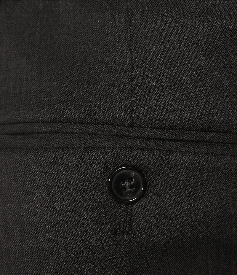 Hart Schaffner Marx New York Modern Fit Charcoal Pre-Tailored Flat Front Super Stretch Solid Dress Pants