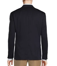 Hart Schaffner Marx Classic Fit Solid Navy Wool Blend Sportcoat