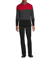 Hart Schaffner Marx Crew Merino Wool Stripe Sweater