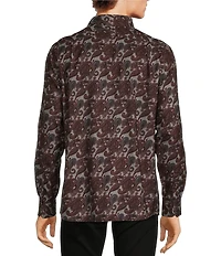 Hart Schaffner Marx Dark Paisley Print Long Sleeve