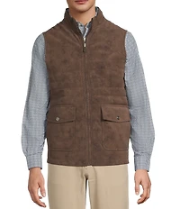 Hart Schaffner Marx Faux Suede Plaid Reversible Vest