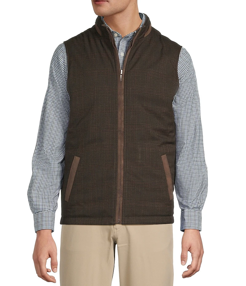 Hart Schaffner Marx Faux Suede Plaid Reversible Vest