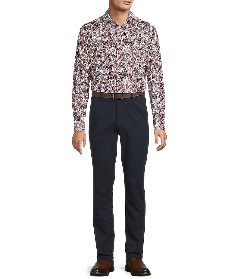 Hart Schaffner Marx Hart's Holiday Collection Long Sleeve 4FLEX Paisley Sport Shirt