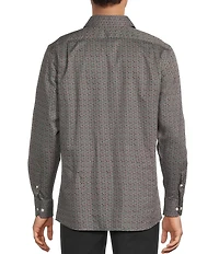 Hart Schaffner Marx Hart's Holiday Collection Long Sleeve Spread Collar Medallion Sport Shirt