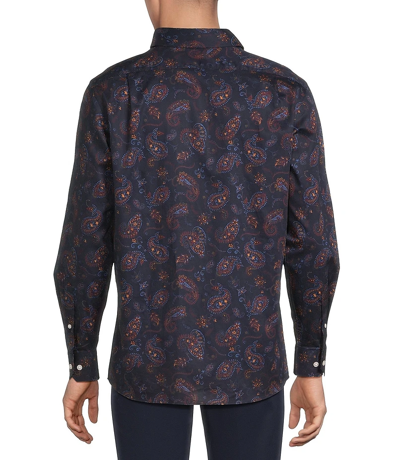 Hart Schaffner Marx Hart's Holiday Collection Long Sleeve Spread Collar Paisley Sport Shirt