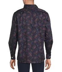 Hart Schaffner Marx Hart's Holiday Collection Long Sleeve Spread Collar Paisley Sport Shirt