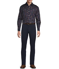 Hart Schaffner Marx Hart's Holiday Collection Long Sleeve Spread Collar Paisley Sport Shirt