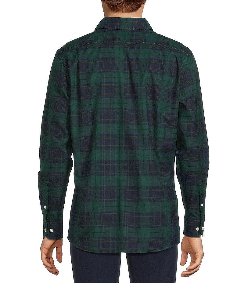 Hart Schaffner Marx Hart's Holiday Collection Long Sleeve Spread Collar Plaid Sport Shirt