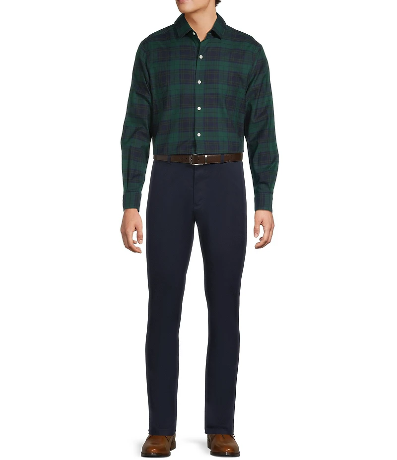 Hart Schaffner Marx Hart's Holiday Collection Long Sleeve Spread Collar Plaid Sport Shirt