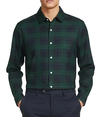 Hart Schaffner Marx Hart's Holiday Collection Long Sleeve Spread Collar Plaid Sport Shirt