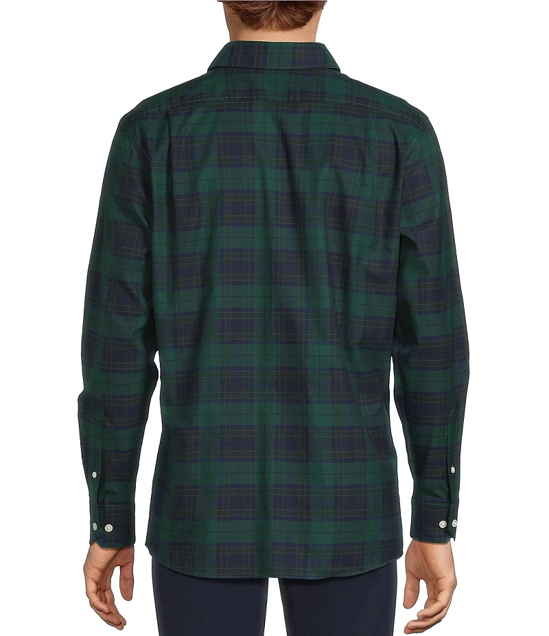 Hart Schaffner Marx Hart's Holiday Collection Long Sleeve Spread Collar Plaid Sport Shirt