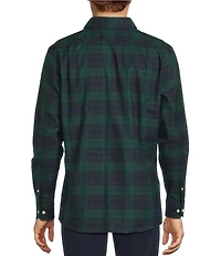 Hart Schaffner Marx Hart's Holiday Collection Long Sleeve Spread Collar Plaid Sport Shirt