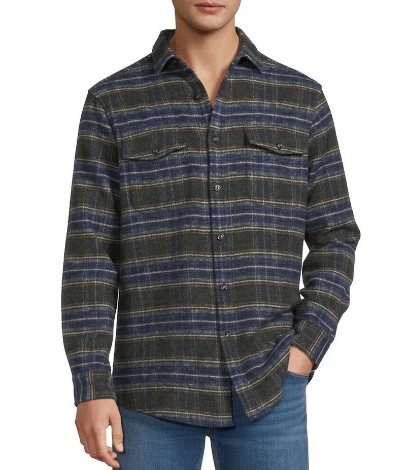 Hart Schaffner Marx Hart's Holiday Collection Plaid Long Sleeve Shirt Jacket